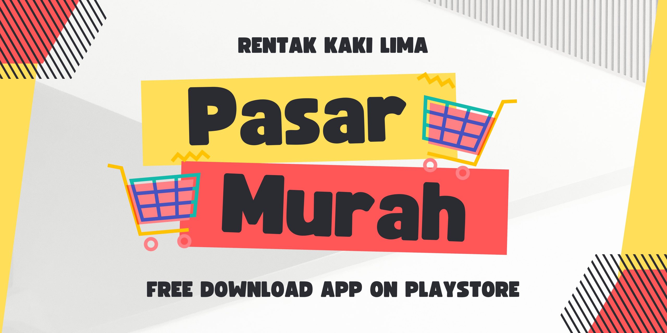 Kuning Merah Geometris Pasar Murah Banner